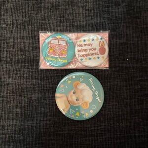 Sonny angel Toy Badge Set - Teal and White